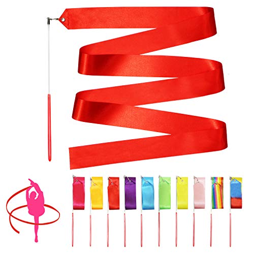 Dance Ribbons Streamers - 6.6Ft Unisex Kids' Gymnastics Wands - Multicolor
