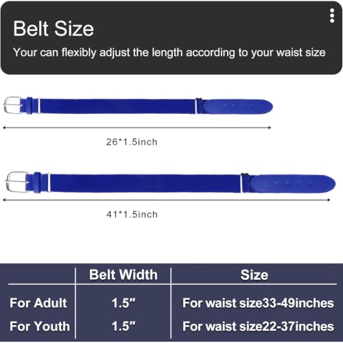 Baseball & Softball Socks and Belt Combo Set - Large Blue