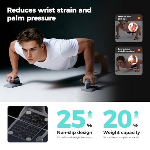 Ergonomic Push Up Board with Wrist Support - Orange & Gray