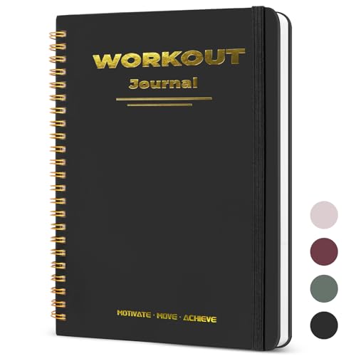 Undated Fitness Workout Journal - A5 (8.5" x 6.7") - Black
