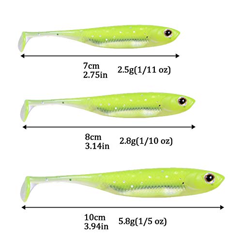 QualyQualy 2.75in Soft Plastic Swimbaits - Pack of 6 Paddle Tail Bass, Trout & Walleye Lures