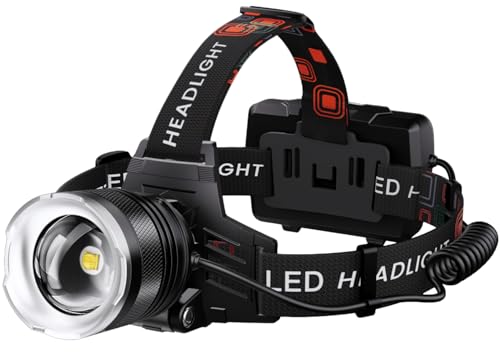 AMAKER Rechargeable LED Headlamp 99000 High Lumens Waterproof 12 Modes for Camping & Hunting