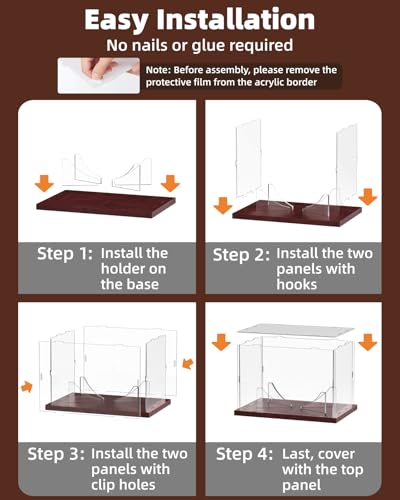 Acrylic Football Display Case with Solid Wood Base - UV Protected