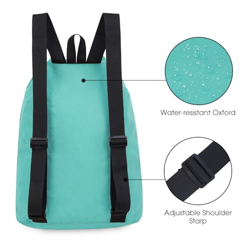 WANDF Mesh Swim Bag for Swimmers - Mint Green Medium Beach Backpack