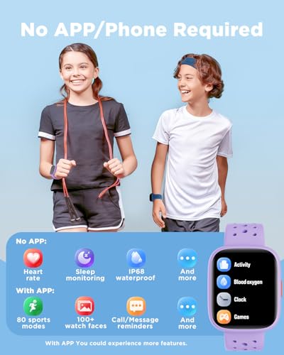 Kids Smart Watch with Fitness Tracker - 1.8" Lilac