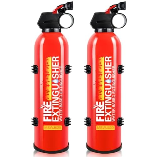 2 Pack Fire Extinguisher for Home with Wall Mount - 620ml Portable Fire Extinguisher for Car Vehicle Boat House Kitchen, Water-Based Fire Extinguisher for A, B, C, K Fire
