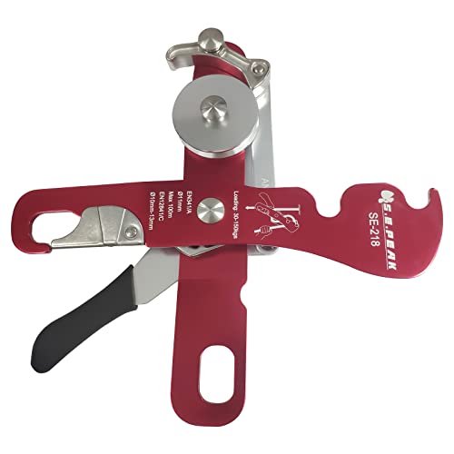 S.E.PEAK CE Climbing Self-Braking Descender Anti-Panic Red 10-12.5mm Rope