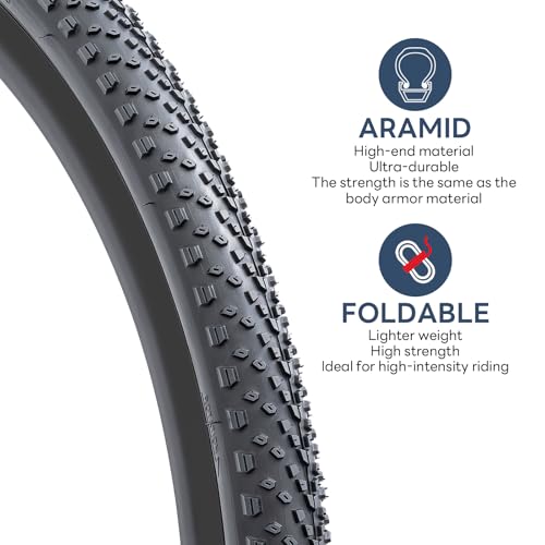 YunSCM 700C Road Bike Tires 2-Pack 700x35C Anti-Puncture Cycling Tires