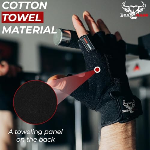 Weight Lifting Gloves for Men & Women - Medium Jet Black