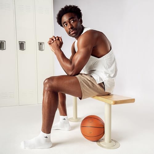 Men's Athletic Cushioned Quarter Socks 6-Pack - White