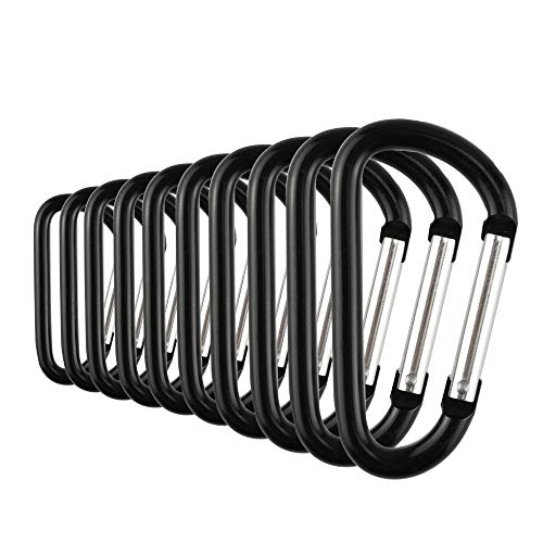 Aluminum Carabiner Clip Snap Hook Keyring 2.2 Inch - Black