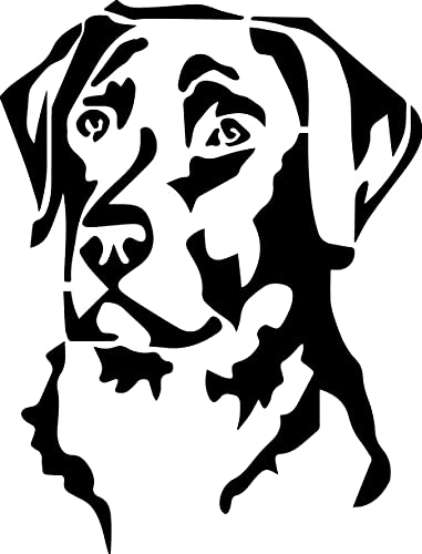 Labrador Retriever Dog Head Decal - 4x3 Inch Vinyl Window Sticker - Black