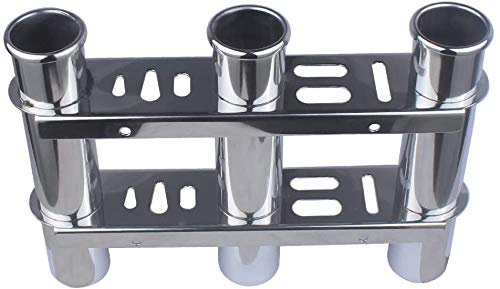 Marinebaby 3-Rod Flush Mount Fishing Rod Holder, 316 Stainless Steel