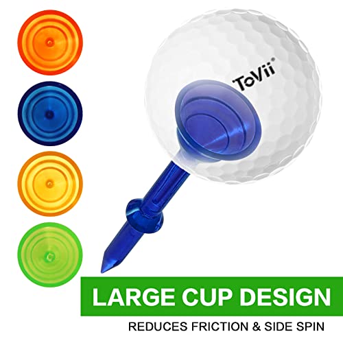 ToVii 3-1/4" Plastic Golf Tees 40 Pack - Blue & Green, Unbreakable & Durable