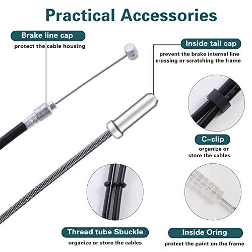 Bike Brake Cable Set - Front & Rear Universal Bicycle Cables