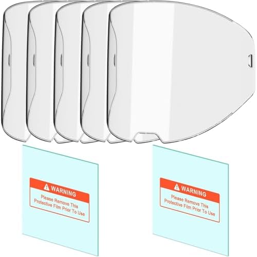 ANDELI 5 PCS Large Viewing Screen Outer Replacement Lens and 2 Pcs Inner Replacement Lens for ANDELI Red Cat MOON3SC1LEDS MOON LED MOON LED PRO Welding Helmet