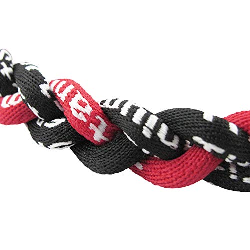 Three Braided Rope Tornado Bracelet - 8 Inch Sport Style - Black/Red