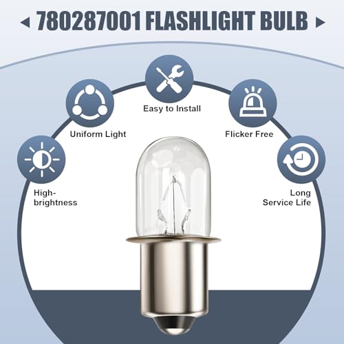 Flashlight Bulbs Replacement S6 Shape P13.5S Base - 2 Pack