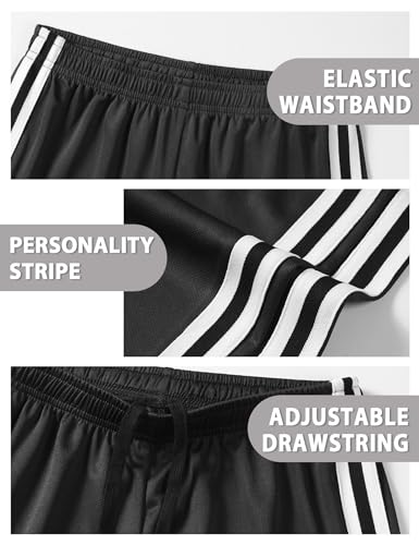 Boys Athletic Shorts - Kids Basketball & Soccer Sports - 9-10 Years Black