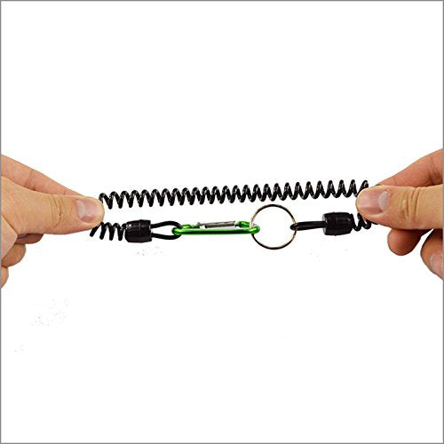 Retractable Coil Keychain Holder with Carabiner - Pack of 6