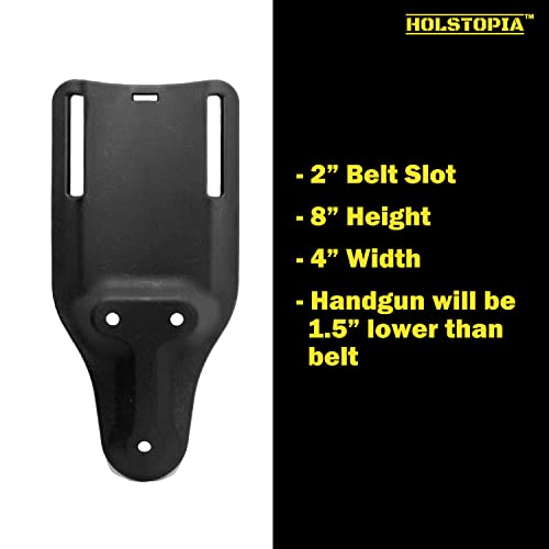 Low-Ride UBL Duty Belt Loop - Universal Low Ride Holster Accessory, Fits 2-Inch Belts, Heavy Duty Polymer