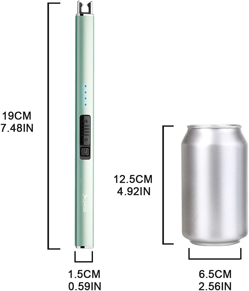 SUPRUS Electric Arc Lighter - Rechargeable Windproof USB Lighter with Safety Lock | Green, 3-Pack