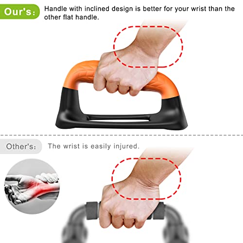 Push Up Bars with Soft Rubber Handles - Black & Orange