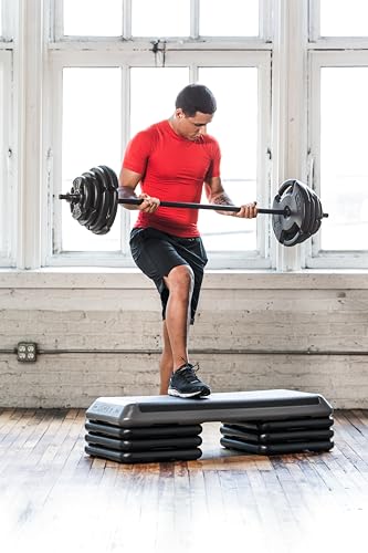 Aerobic Step Platform - Health Club Size with 6 Risers - Grey