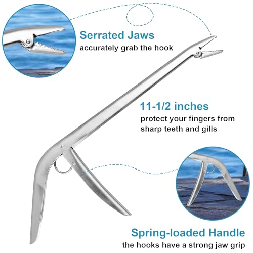 Stainless Steel Fish Hook Remover Tool - Ergonomic Saltwater Dehooker