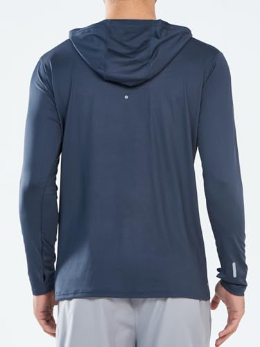 NORTHYARD Men's UPF 50+ Sun Protection Hoodie Long Sleeve Rash Guard - Cool Grey, Large