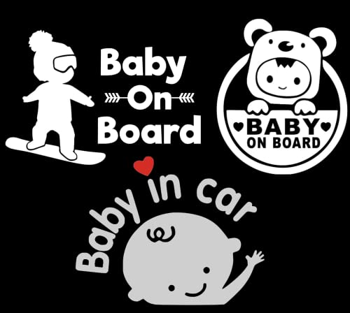 Baby on Board Reflective Vinyl Decal Stickers - 3 Pack - OnBoard3