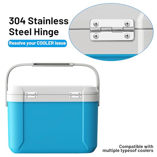 3PCS Stainless Steel Cooler Hinges Replacement Set for Ice Chests