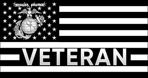 US Flag Marines Veteran Sticker - 3x5.7 inch Outdoor Vinyl