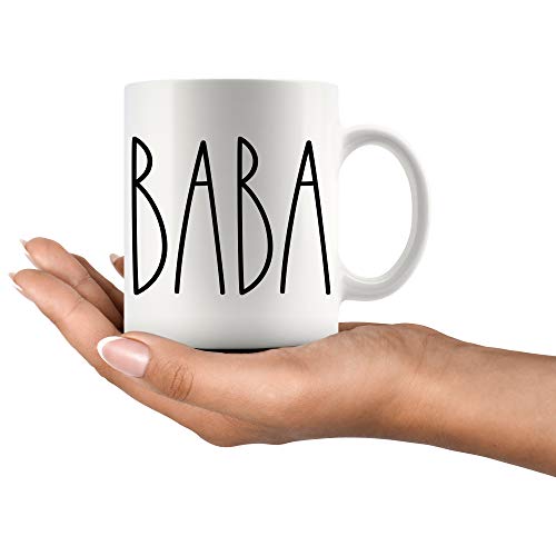 Moon9xx Baba Mug 11oz White Coffee Cup Gift for Family, Christmas, Birthday, Mother’s Day