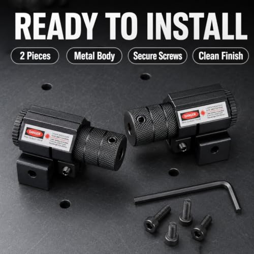 Adjustable Red Dot Beam Laser Sight - 2 Pack for Rifles & Pistols - Black