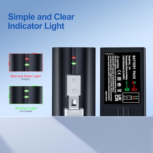 2 Packs for Ring Battery 6040mAh Replacement Video Doorbell Battery and 3-Channel Charger Station Compatible with Video Doorbell 2/3/4/3 Plus,Stick Up Cam,Spotlight Cam,Peephole Cam