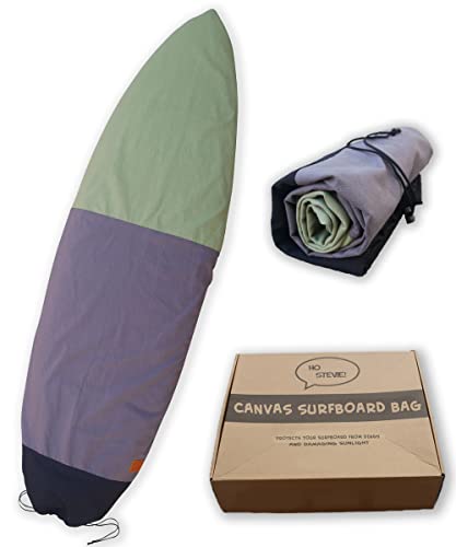 Ho Stevie! 6'0" Canvas Surfboard Bag Cover for Dings UV Sun Protection, Gray