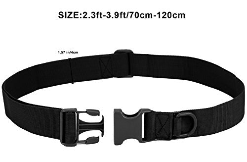 Tactical Military Utility Belt - Adjustable Nylon - Black