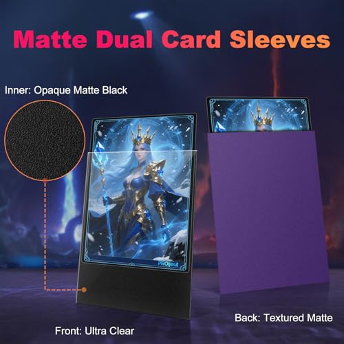 200 Pack Card Sleeves, Matte Dual Trading Sleeves with Opaque Back &