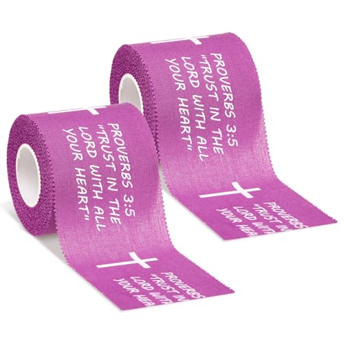 Christian Cross Athletic Tape - 2in x 23ft, Purple Proverbs