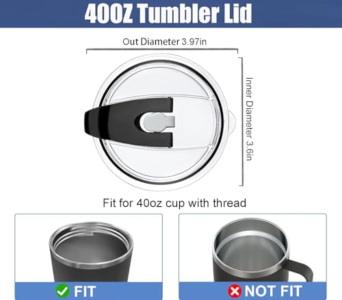40 oz Replacement Tumbler Lid for Stanley Adventure Quencher - Black