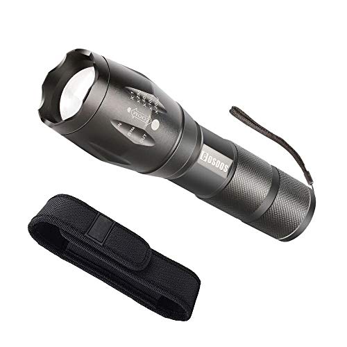 COSOOS Tactical LED Flashlight with Holster, Waterproof, 5-Mode, Zoomable, High Lumens, Emergency & Outdoor Hiking Gear