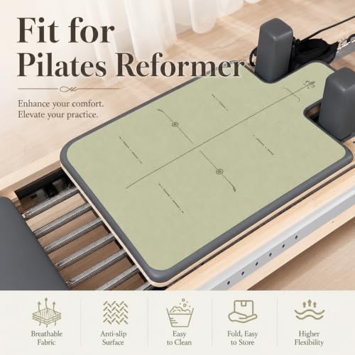 Pilates Reformer Mat Towel - Absorbent & Foldable - Sage Green