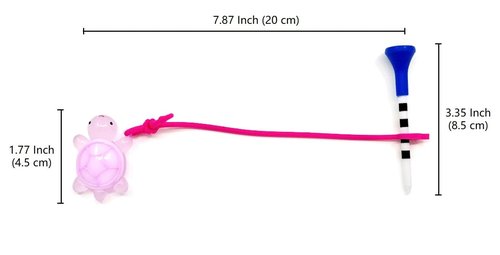 LUCIDDREAM Glow in Dark Turtle Golf Tees Hanger 5 Pcs Silicone- 3-1/4" Adjustable Height Tee - Tee Loss Prevention- Excellent Golf Accessory Gift- Golf Tees Holder- Durability and Stability Gift
