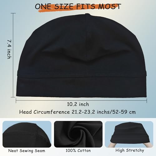 Lightweight Cotton Skull Cap Beanie for Men & Women - Set P