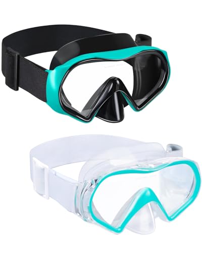 Aegend 2-Pack Diving Mask for Adults & Youth, Anti-Fog Anti-Leak with Nose Cover