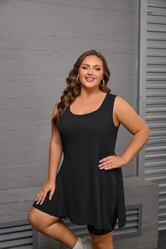 YeGine Women's Plus Size 2-Piece Summer Outfit - Black, XX-Large