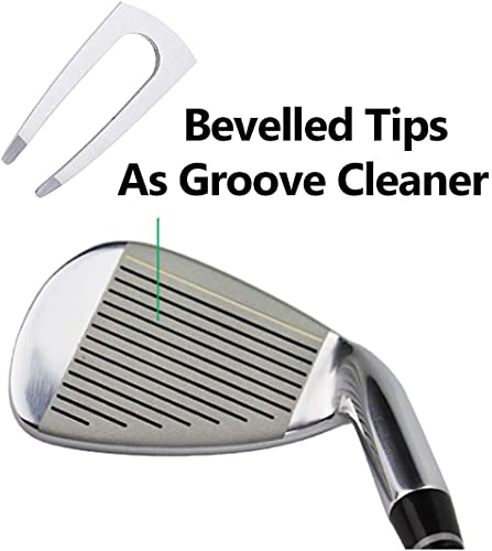 Golf Divot Repair Tool with Ball Marker & Magnetic Clip - Silver