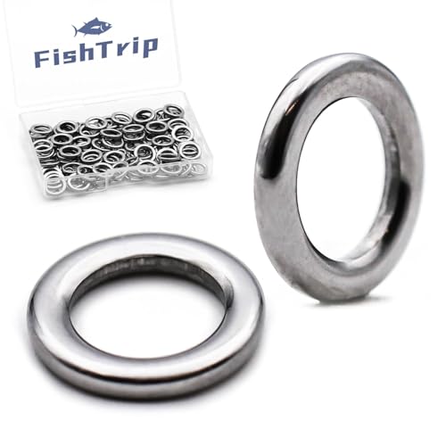 Stainless Steel Solid Rings for Fishing - 50 Pcs Size 00