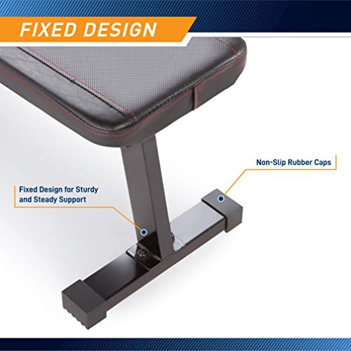 Flat Utility Weight Bench for Home Gym - Basic Black